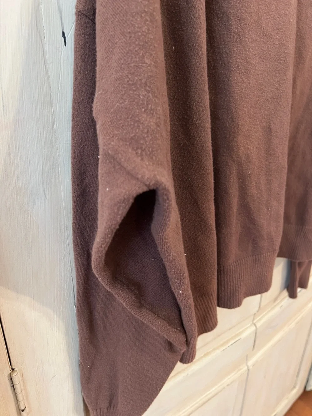 Nuuds Brown V-Neck Sweater XL Oversized Soft Knit Casual - Picture 7 of 14